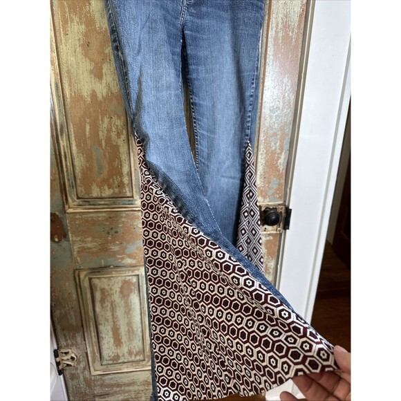 Latina Life Jeans REPAVED  Into Flared Boho  Art Jeans SZ 14 - Picture 2 of 15